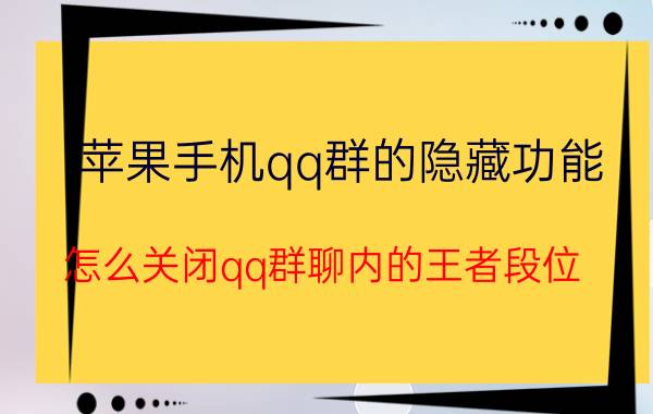 苹果手机qq群的隐藏功能 怎么关闭qq群聊内的王者段位？